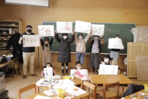 朝日町に伝わる昔話からみんなで絵をつくりました！【報告】